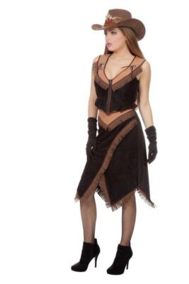 Saloonlady Kostüm Kleid Saloon Lady Saloongirl Cowboy Weste Rock Cowgirl Chaps