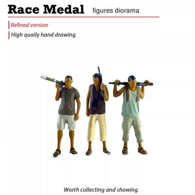 1/64 Scale Loose Armed Gun-toting Figures Scenic Ornament Miniature Model