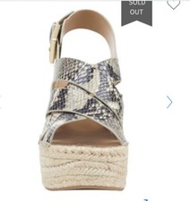 MARC FISHER LTDLeather Espadrille Platform Wedge Sandal size 10M