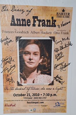 ''The Diary Of Anne Frank'' Signed By Barter Theater In 2010