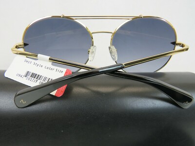 NWT RAG & BONE RNB1011/S BLACK 59MM ROUND METAL GOLD FRAME  display picture 3