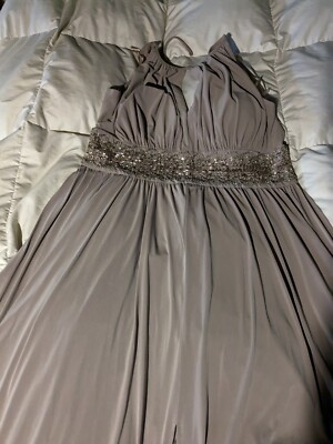 Nude Plus Size Beaded Waist Formal Gown. Goddess Style Size 16 | eBay Nude Plus Size Beaded Waist Formal Gown. Goddess Style Size 16 | eBay