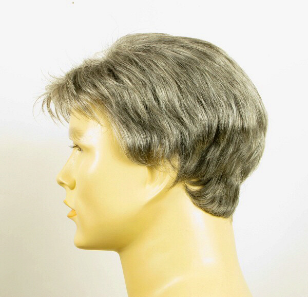 Perruque homme cheveux naturels poivre et sel François l prothèse capillaire grise