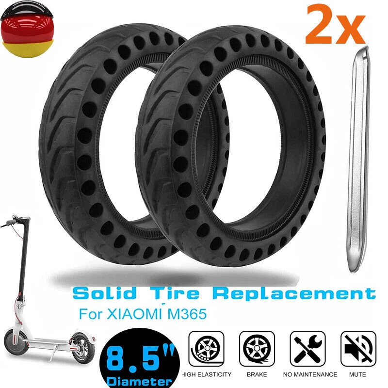 MARKENLOS 2x E Scooter Vollgummi Reifen 8,5" XIAOMI M365 1S PRO 2 Soflow SO3 Honeycomb
