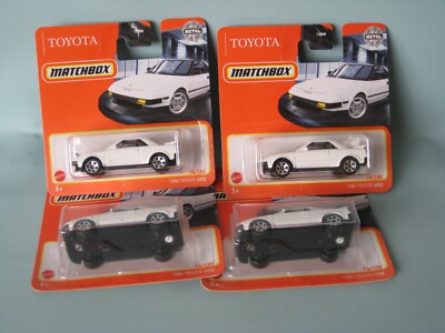 Matchbox Toyota MR2 MKI SET of 4 Different White Body Sports Toy Model Car 65mm.
