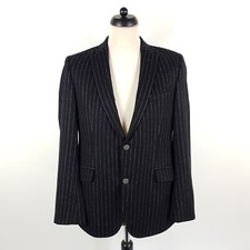 Joop Jacket Men's Size 50 Black White Striped Wool Flannel Casual Jacket
