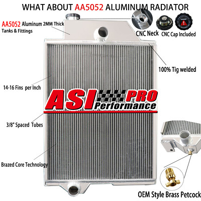 Aluminum  Radiator Fits John Deere 4010 Gas Diesel AR31582 AR26551