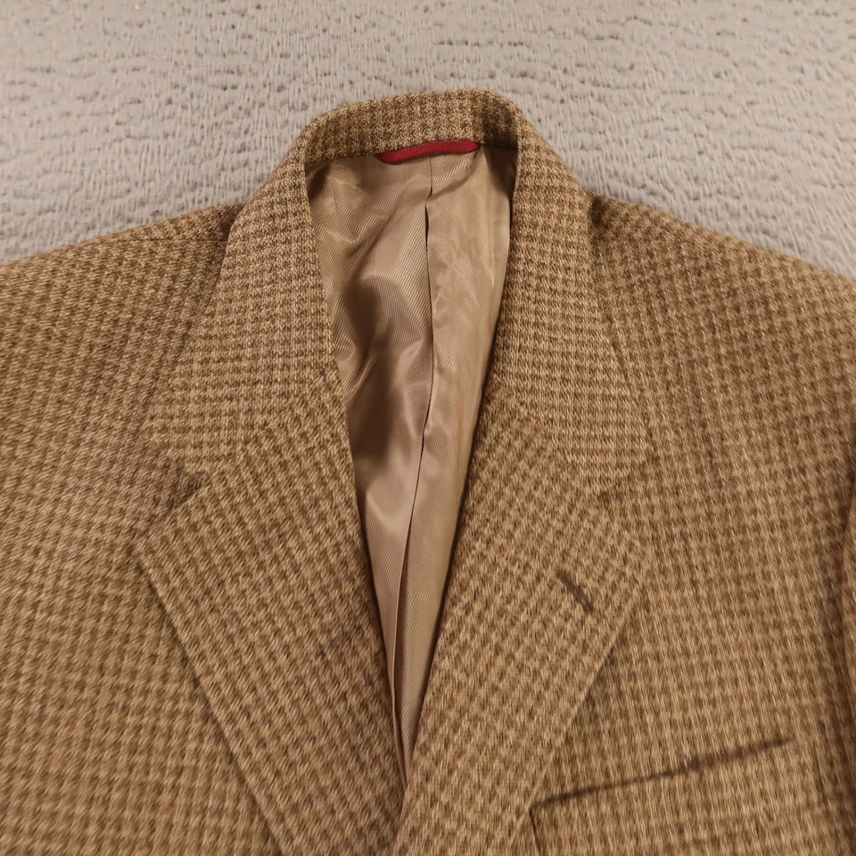 Chaqueta de Colección Hopsack M Marrón Pata de Gallo Cuadros Seda Lana Blazer Abrigo Deportivo 42R Foto 2 de 4