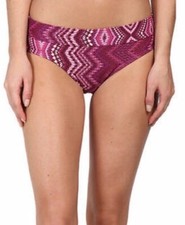 NWT 49 prAna "RAMBA" PINK RED GEO PRINT CLASSIC BIKINI SWIM SURF BOTTOMS XL