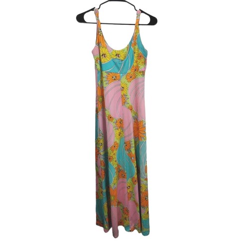 Vintage Travel-Lite by Boutique Long Floral Night Gown Dress Made In USA Sz S