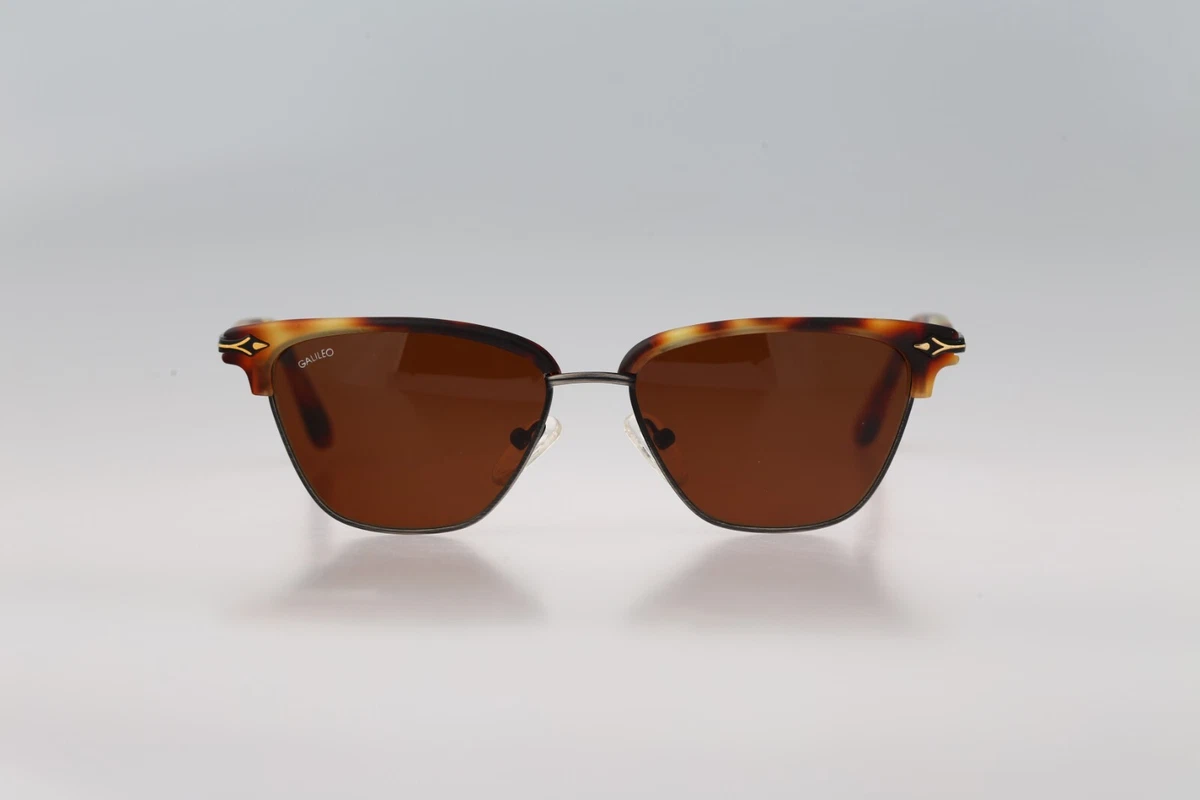Galileo Barrel 4 7341 Vintage 90s square cat eye clubmaster sunglasses NOS
