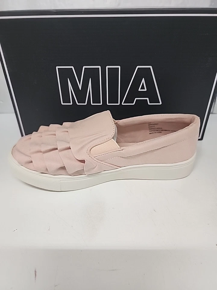 Zapatos Mocasines MIA Talla 6 M Rosa Rubor Gamuza Tela Mujeres Margaret Foto 3 de 4