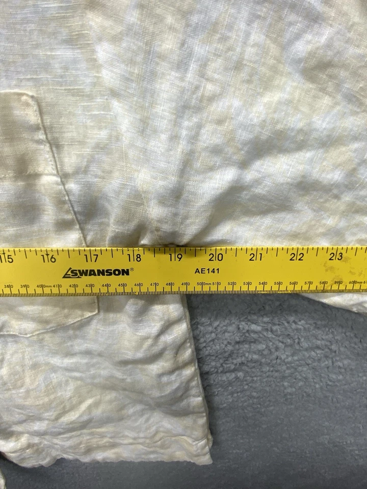 Blusa corta de lino para mujer Banana Republic pequeña amarilla clara oficina informal Foto 4 de 4