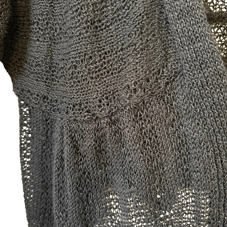 Cárdigan abierto tejido suelto mezcla lino negro Lane Bryant talla 14/16 carrera, informal Foto 2 de 4