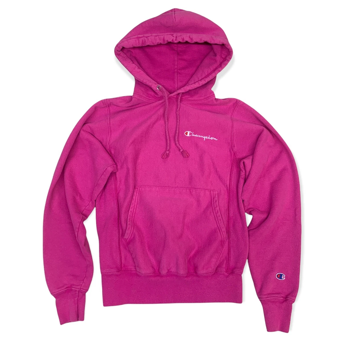 Pink champion script hoodie sales