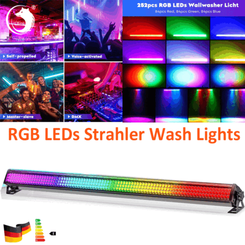 Wallwasher Strahler 120W 252 LED RGB Bühnenlicht Bar DMX Disco Party Halloween - Bild 15 von 20