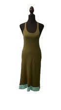 NEW Anthropologie Green Crochet Halter Sweater Dress Size Small