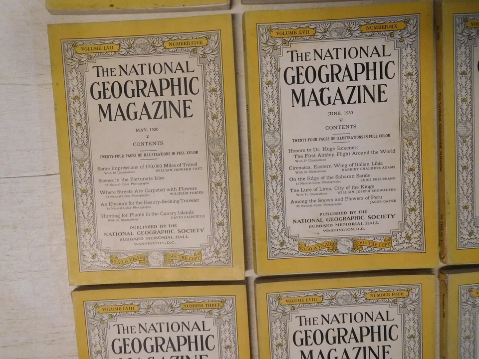 12 Vintage 1930 National Geographic Magazine Lot - Image 4 of 4