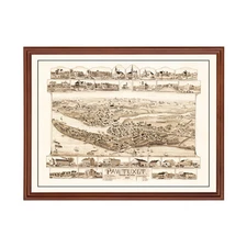 Old Map of Pawtuxet, RI 1890 - Vintage Pawtuxet Rhode Island