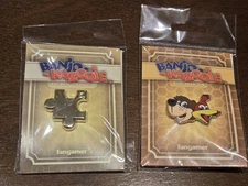 Fangamer RARE Games Banjo-Kazooie Duo Head & Golden Jiggy Pin Enamel Pin