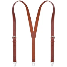 NUTUCH Full Grain Leather Suspender for Men | Groomsmen Fashion Suspenders