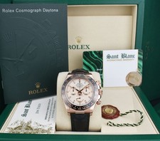 ROLEX - 18kt Rose Gold Daytona Leather Strap Ivory Dial 116515 LN - SANT BLANC