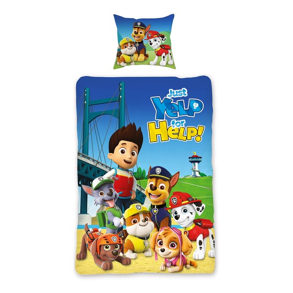 Paw Patrol Team Blau BettwäSche | 100% Baumwolle Linon | 135X200 Cm & 80X80 Cm-image