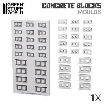 CONCRETE BRICKS Textured SILICONE MOLD - for Resins - Impression Blocks