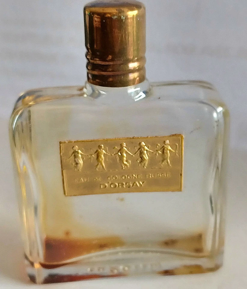 rare ancien Flacon cristal D'orsay belle étiquette dorée en relief 1920 - Photo 1/4