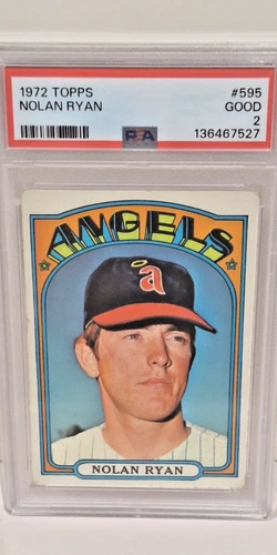 1972 Topps Nolan Ryan #595 PSA 2 Good – Hall of Fame Pitcher – Angels