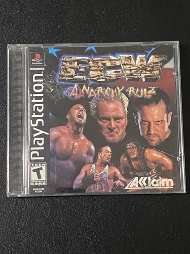 ECW: Anarchy Rulz Sony PS1 - Black Label CIB, Case/Disc/Manual with Reg. Card