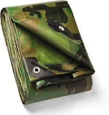 Heavy Duty Camo Tarp Camouflage Tarps Waterproof 10x12 Feet Poly Cover 10mil