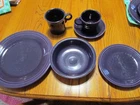 Homer Laughlin Fiesta Pottery 5pc Place Setting RETIRED Yellow + FREE MUG
