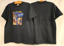 Vintage Y2K Hook-Ups Skateboards Black Anime Skate 90s Size L T-Shirt REPRINT