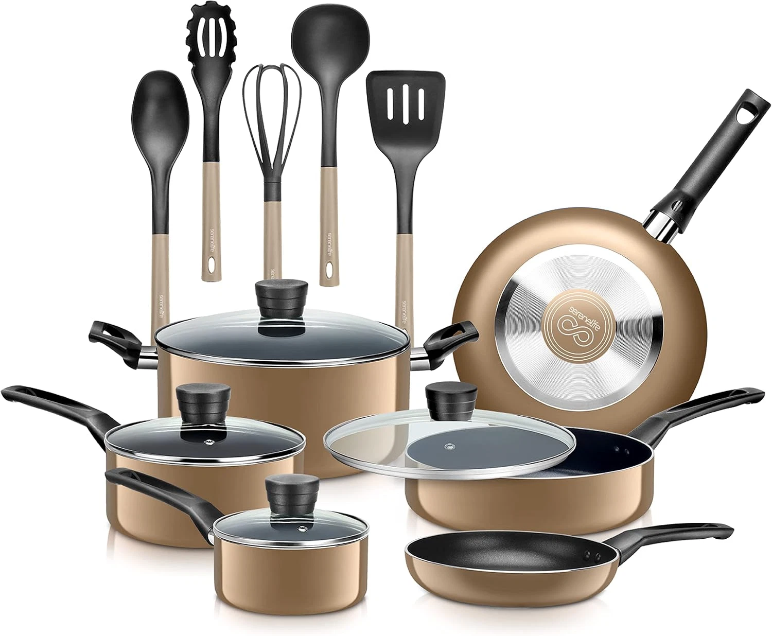 Kitchenware Pots & Pans Basic Kitchen Cookware, Black Non-Stick Coating Inside,