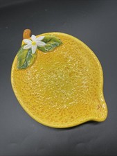 Lemon Dish Plate Yellow Daisy Flower Figural Textured Pier 1