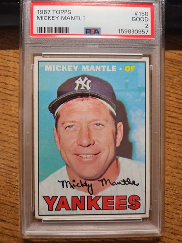 1967 Topps #150 Mickey Mantle PSA 2 - Nicer Than Technical Grade