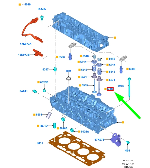 FORD B-MAX B232 Einlassventil 1685847 AV6Q-6507-AA NEU ORIGINAL - Image 2 of 3