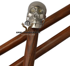 AMAL 36 Inch Handmade Walking Cane Wooden Stick Hand Carved Grandmother Gift