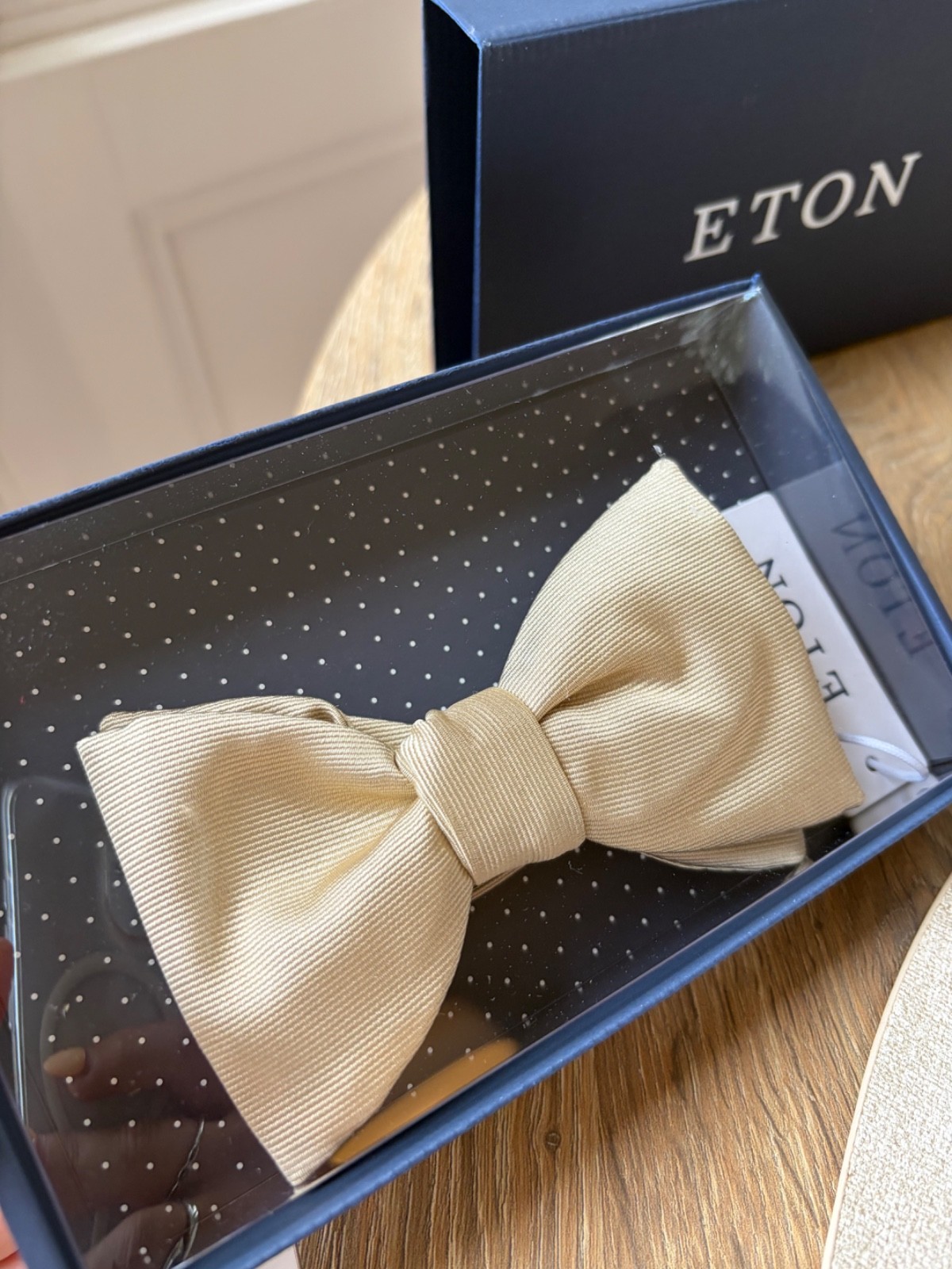 ETON Golden Brown Solid Silk Bow Tie RRP £90
