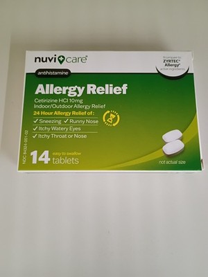 Nuvicare Allergy Relief For Indoor/Outdoor Allergies 24 hour Allergy Relief