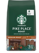 Starbucks Whole Coffee Beans, Medium Roast Hot or Iced Coffee, Pike Place Roast,
