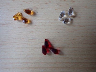 Pracht - 3 x Swarovski Tropfen mit Loch - Glastropfen 11 x 5,5 mm - Perlen