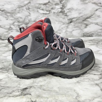 Columbia Women's Crestwood Mid Hiking Shoes Size 8 Wide Gray EUC 
