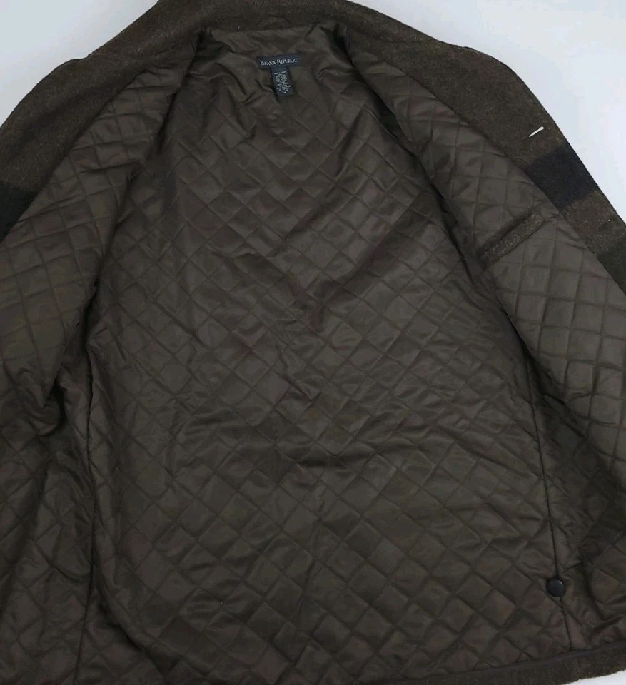 Vintage Banana Republic Wool Mohair Blanket Striped Coat Jacket Lined Rare USA M - Image 4 of 4