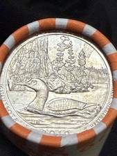 Brilliant Uncirculated Voyageurs National Park (MN) 2018-P 25 Cent Coin Roll!