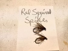 (2) New RED SQUIRREL SPIDER Soft Hackle Wet Flies