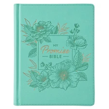 KJV My Promise Bible, Faux Leather Hardcover w/Ribbons & Coloring Stickers, Teal