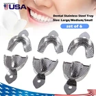 6 Pcs Perforated Metal Cubetas de impresión dental Instrumentos para edéntulos