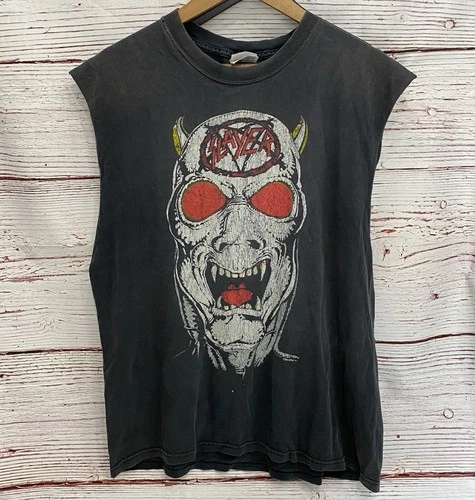 -87 Slayer Concert T-Shirt Tour Reign in Blood Criminall 1980s vintage concert t-shirt, vintage, single stitch, B+ condition